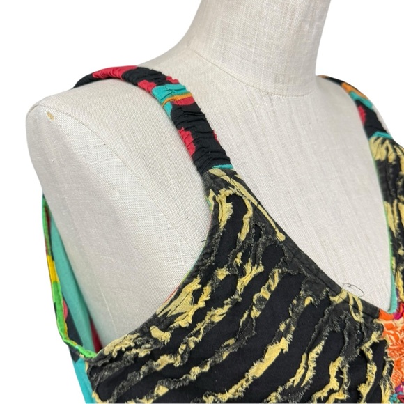 Y2K Colorful Patterned Dress with Pockets Beach Dress Funky Polka Dot - Picture 9 of 12